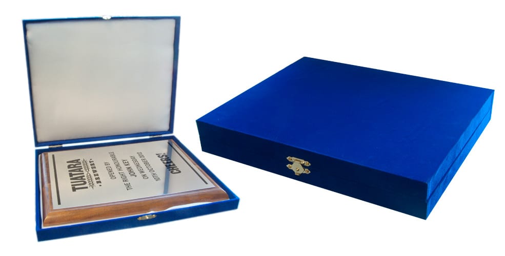 blue velvet presentation box