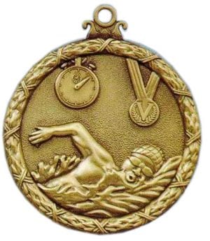 swimming antique medal