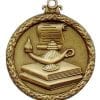 Antique lamp of knowledge medal