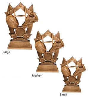 Alternative view of Rugby Ball, Boot & Post Trophy