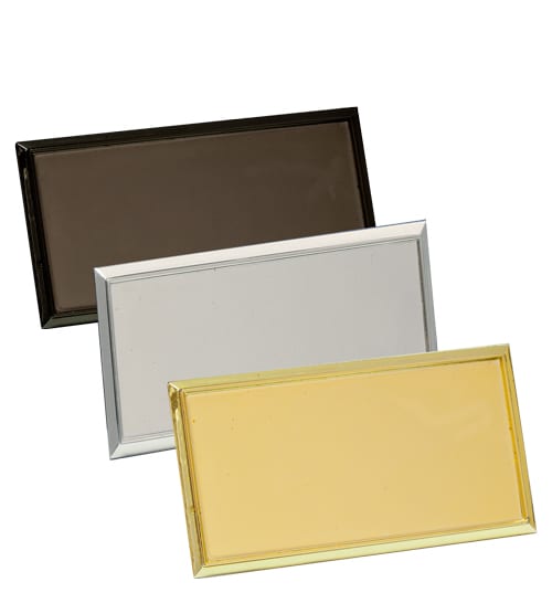 Straight Rectangle Badge - Large Black/Gold/Silver - Image 2