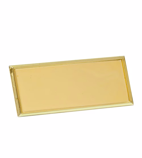 Straight Rectangle Badge - Small Gold (s)
