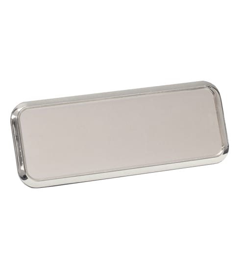 Rounded Rectangle Badge - Small Silver (s)