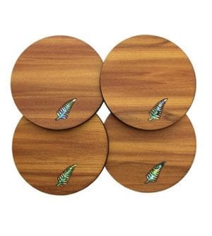 Rimu & Paua Coaster Set - Fern