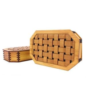 Rimu & Kauri Trinket Box - Sqaure Woven