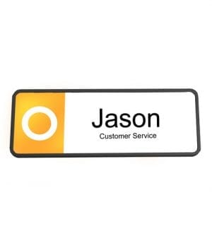 Plastic Name Badge - Black/White