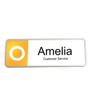 Alternative view of Plastic Name Badge - Black/White