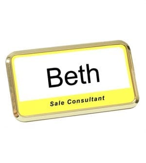 Rounded Rectangle Badge – Large Black/Gold/Silver