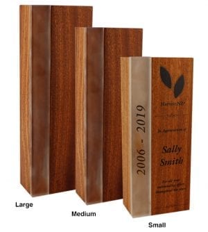 Alternative view of Walnut Wood Block - Frosted Glass