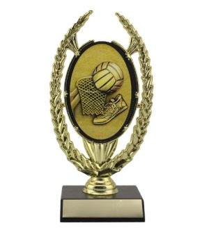 Netball Gold Oval Wreath